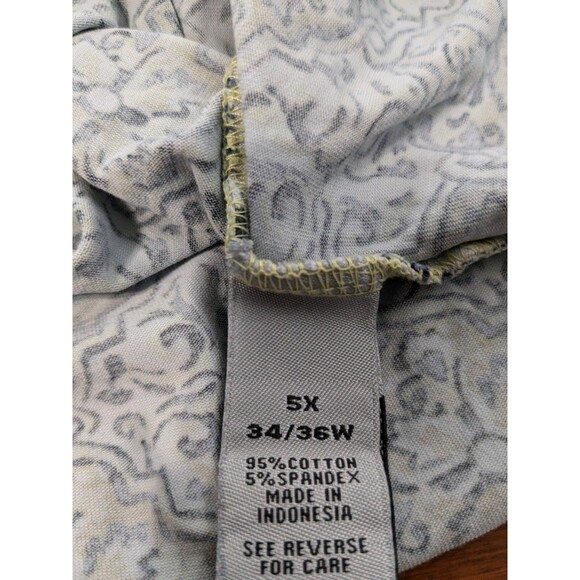 Catherines V-Neck Mosaic Pattern  Women's Tunic 5X  34W 36W Yellow,Black & White - Picture 6 of 10